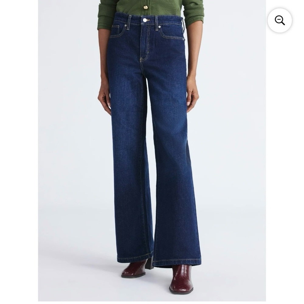 Free Assembly Women's High Rise Full Length Wide Leg Jeans, Size 2